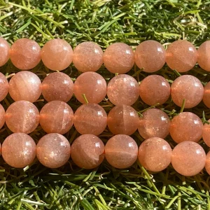 Perles en pierre naturelle en Pierre de Soleil en 8 mm