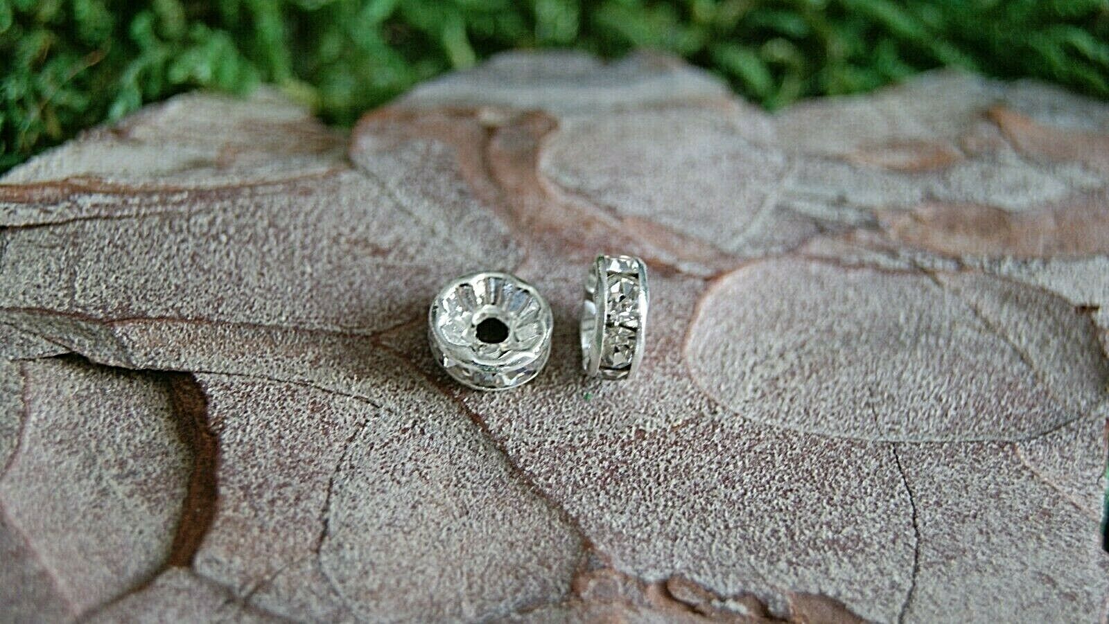 Lot de 20 intercalaires Rond diamant 8 mm pour bracelet