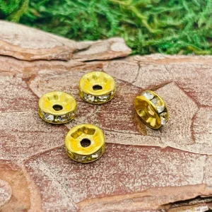 Lot de 20 intercalaires Rond diamant doré 6 mm pour bracelet