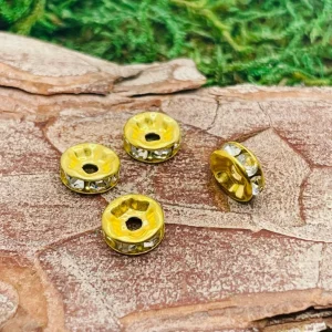 Lot de 20 intercalaires Rond diamant doré 8 mm pour bracelet