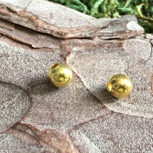 Lot de 20 Perles intercalaires Boule dorée 4 mm pour bracelet