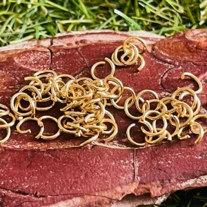 Lot de 25 anneaux 8 mm dorées