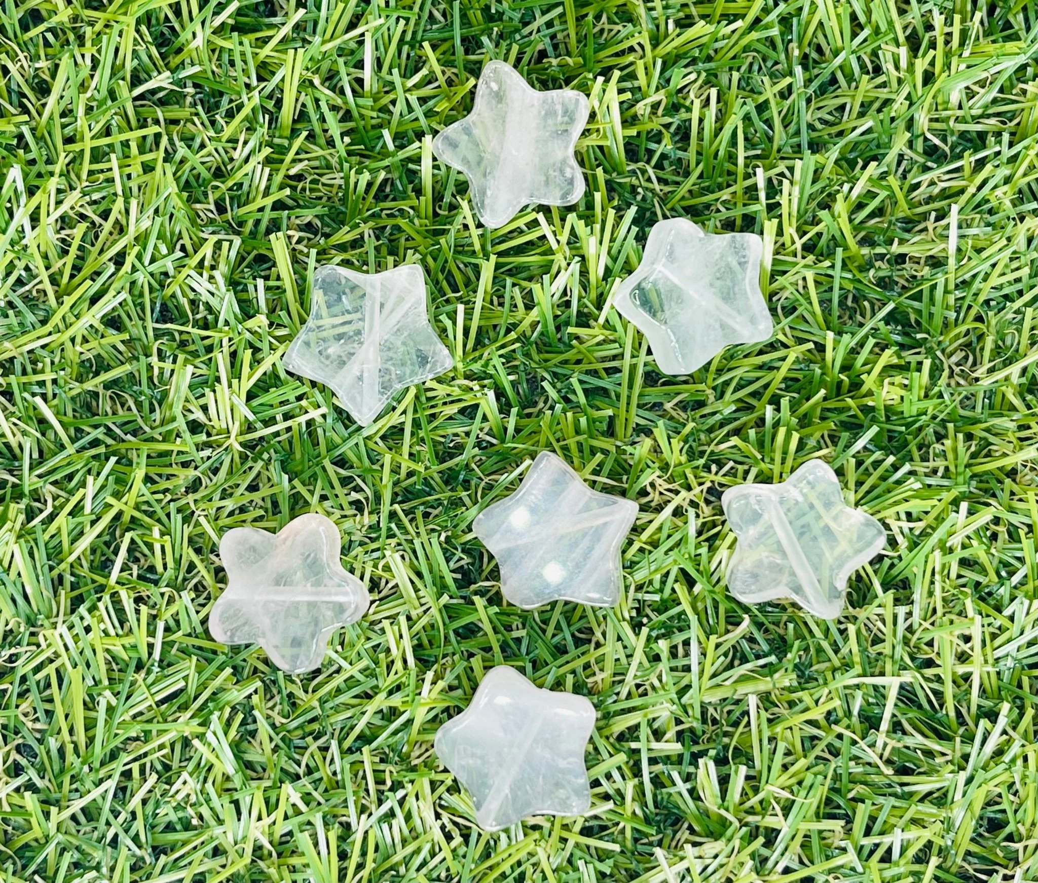 Lot de 5 Perles naturelles en Quartz rose Etoile – Image 3