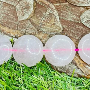 Lot de 5 Perles naturelles en Quartz rose rond (20 mm)