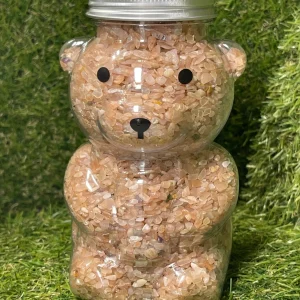 Luna l’Ourson rempli de pépites en pierre naturelle Pierre de lune pêche