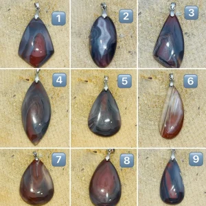 Pendentif en Agate de Botswana rouge au choix (2)
