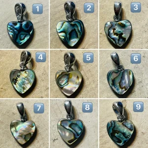 Pendentif en coquille d’ Ormeau en forme de cœur