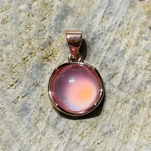 Pendentif en Quartz rose cabochon
