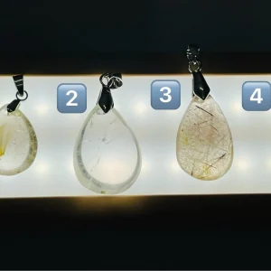 Pendentif en Quartz rutile doré au choix