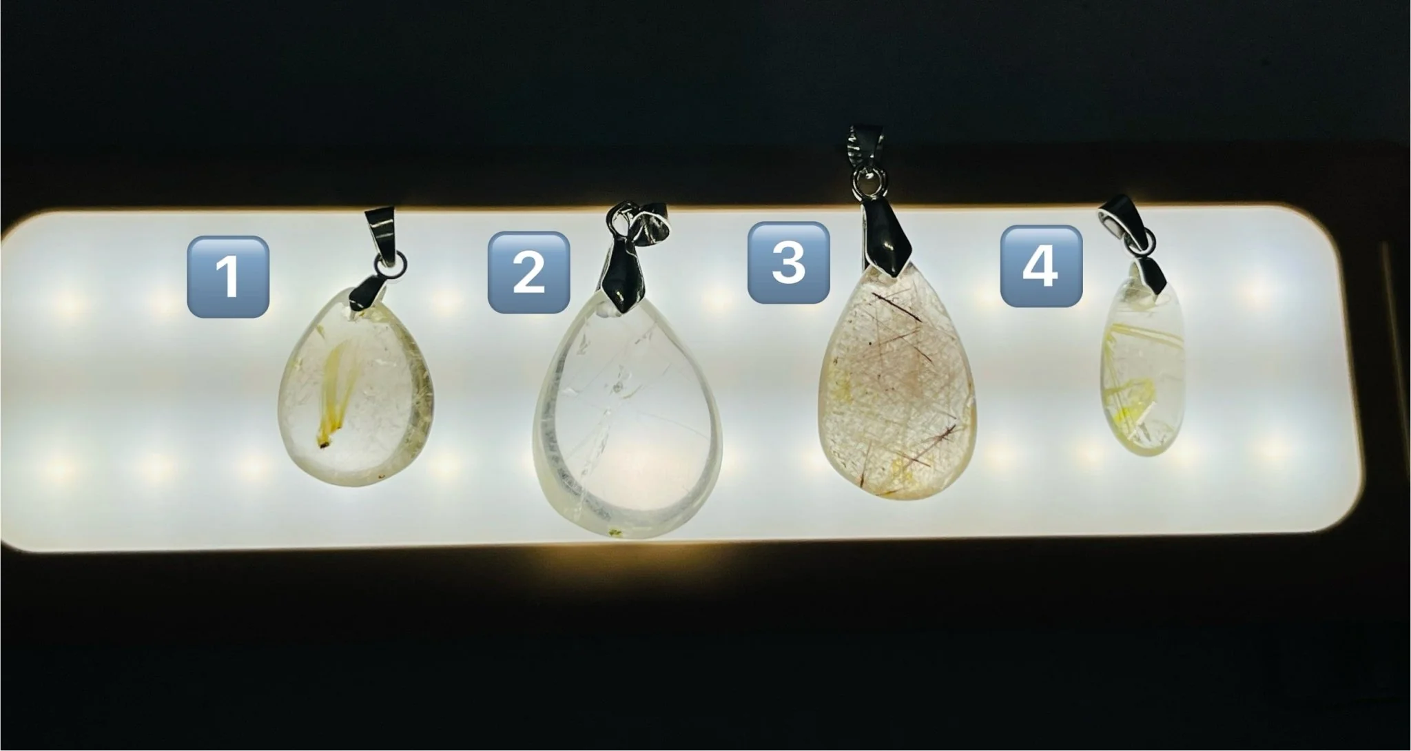 Pendentif en Quartz rutile doré au choix