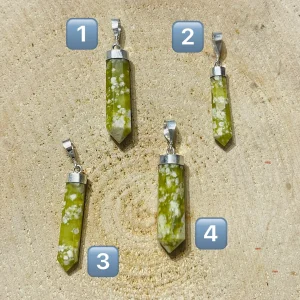 Pendentif en Serpentine et Argent 925 au choix