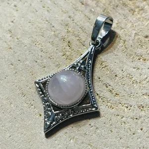 Pendentif étoile avec Quartz rose