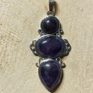 Pendentif fleur en Améthyste