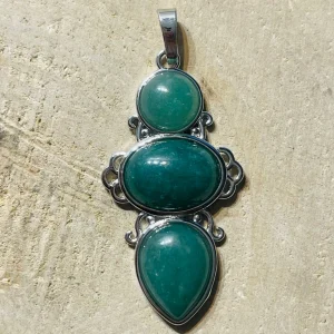Pendentif fleur en Aventurine verte