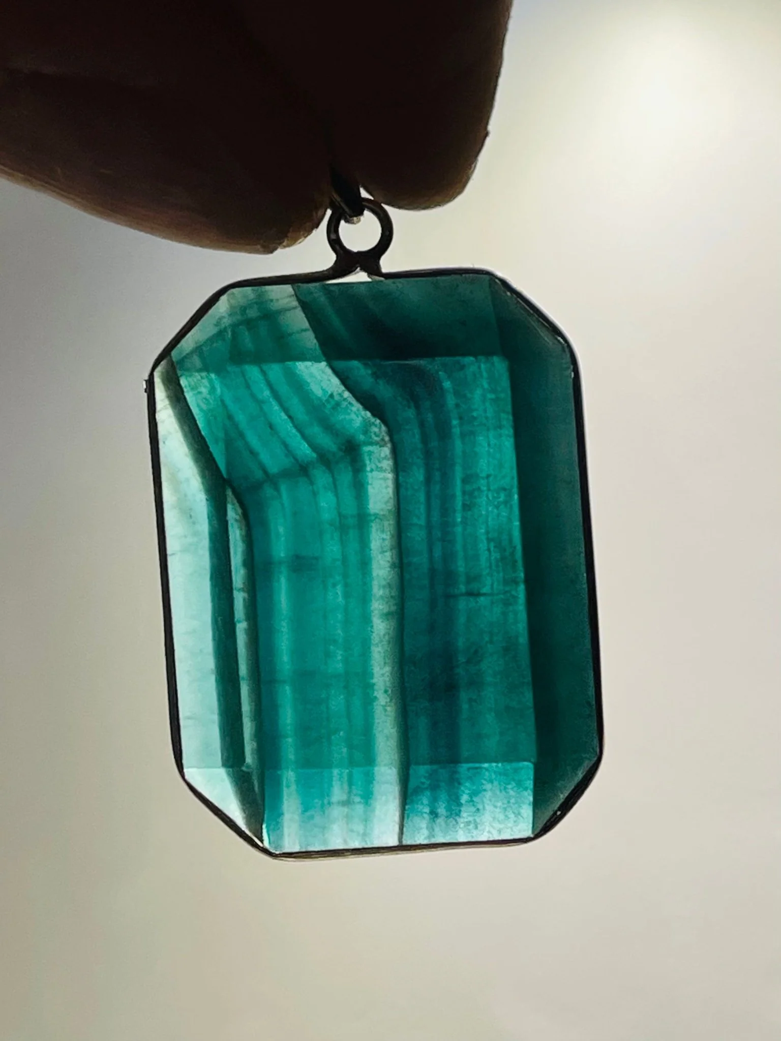 Pendentif rectangle en Fluorite facettée au choix – Image 6