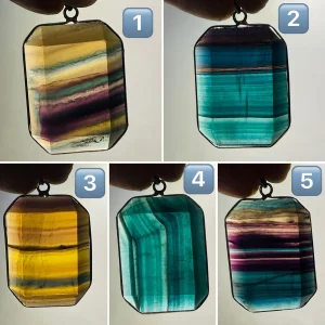 Pendentif rectangle en Fluorite facettée au choix