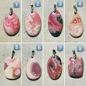 Pendentif serti d'une Rhodochrosite