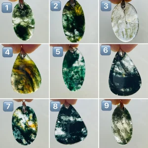 Pendentifs en Agate mousse cabochon au choix (2)