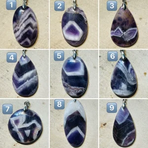 Pendentifs en Améthyste chevron au choix