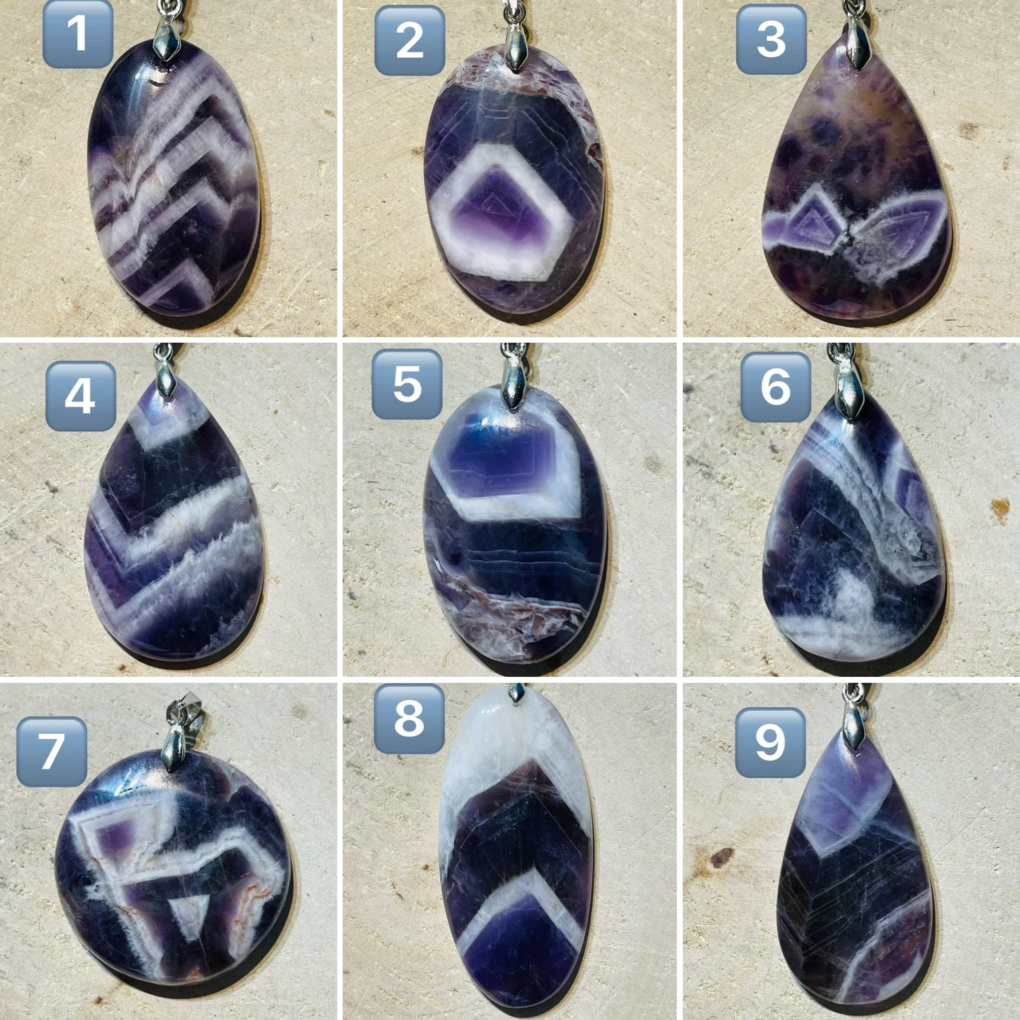 Pendentifs en Améthyste chevron au choix – Image 2