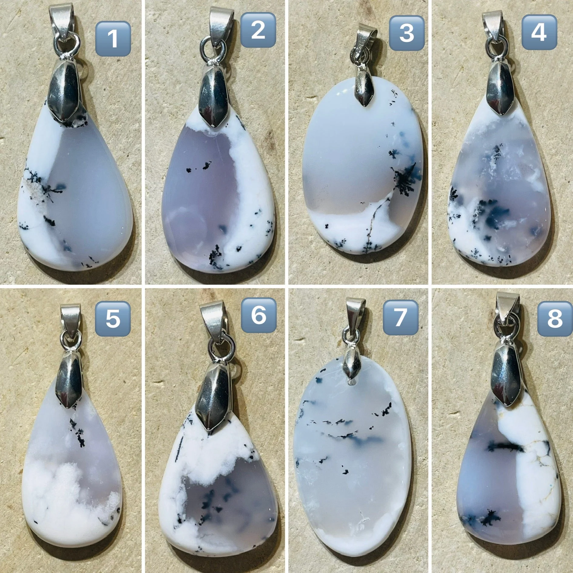 Pendentifs en Opale Dendrite au choix (2) – Image 2