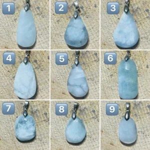 Pendentifs en pierre naturelle Aigue marine au choix (2)