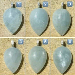 Pendentifs en pierre naturelle Aigue marine au choix (4)