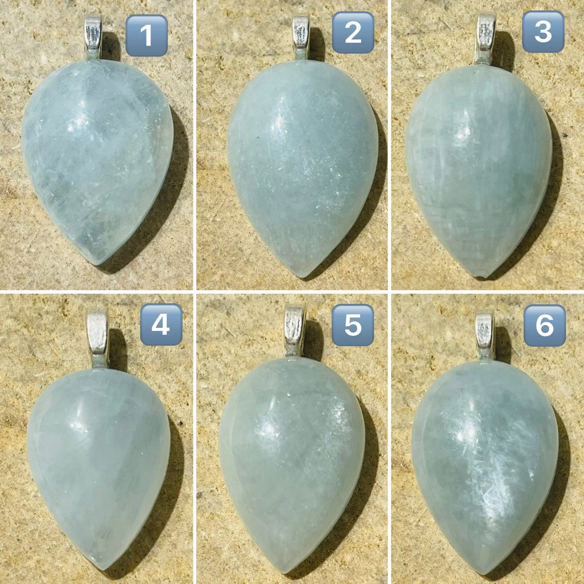 Pendentifs en pierre naturelle Aigue marine au choix (4) – Image 2