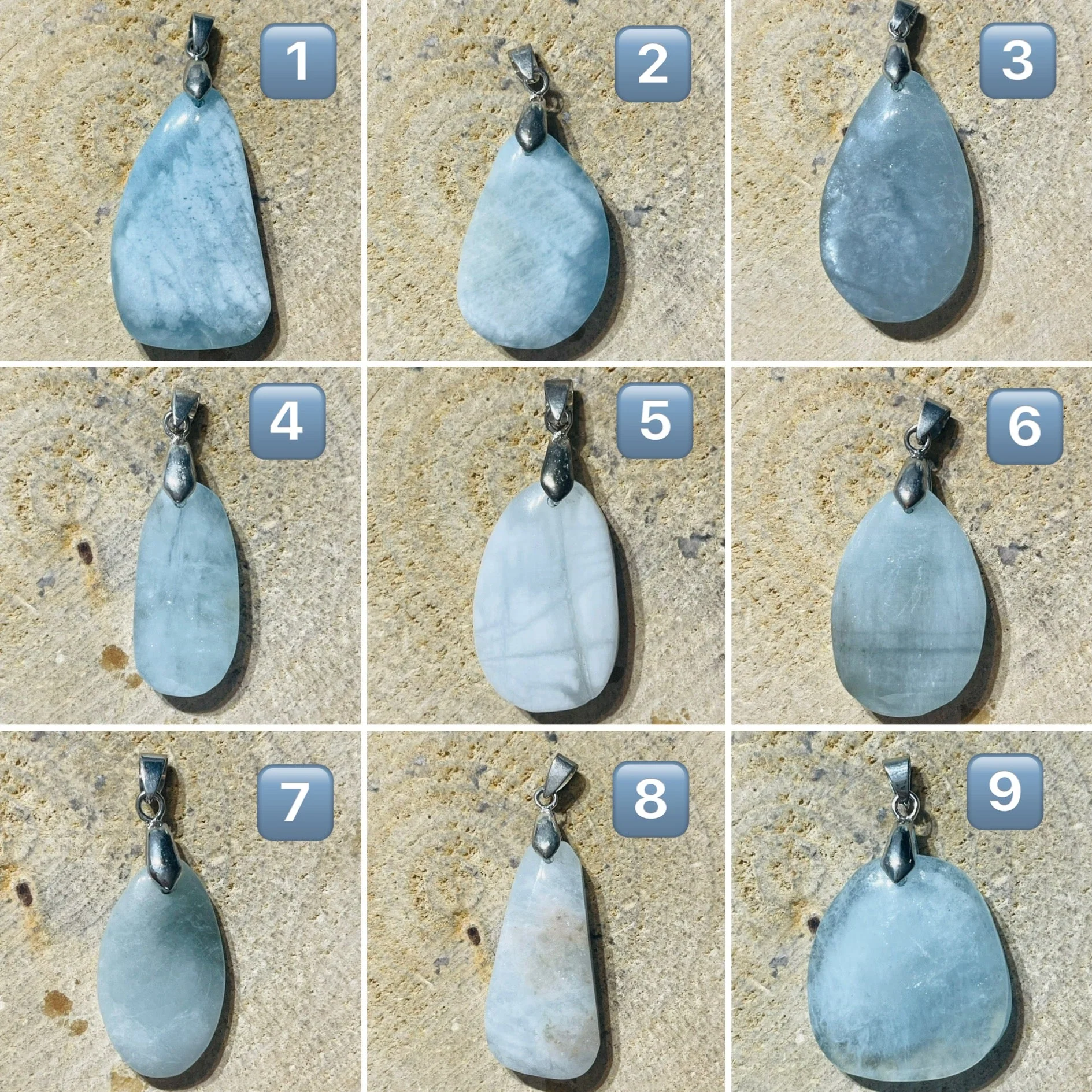 Pendentifs en pierre naturelle Aigue marine au choix – Image 2