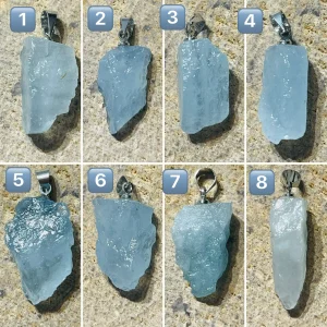 Pendentifs en pierre naturelle Aigue marine brute au choix (1)