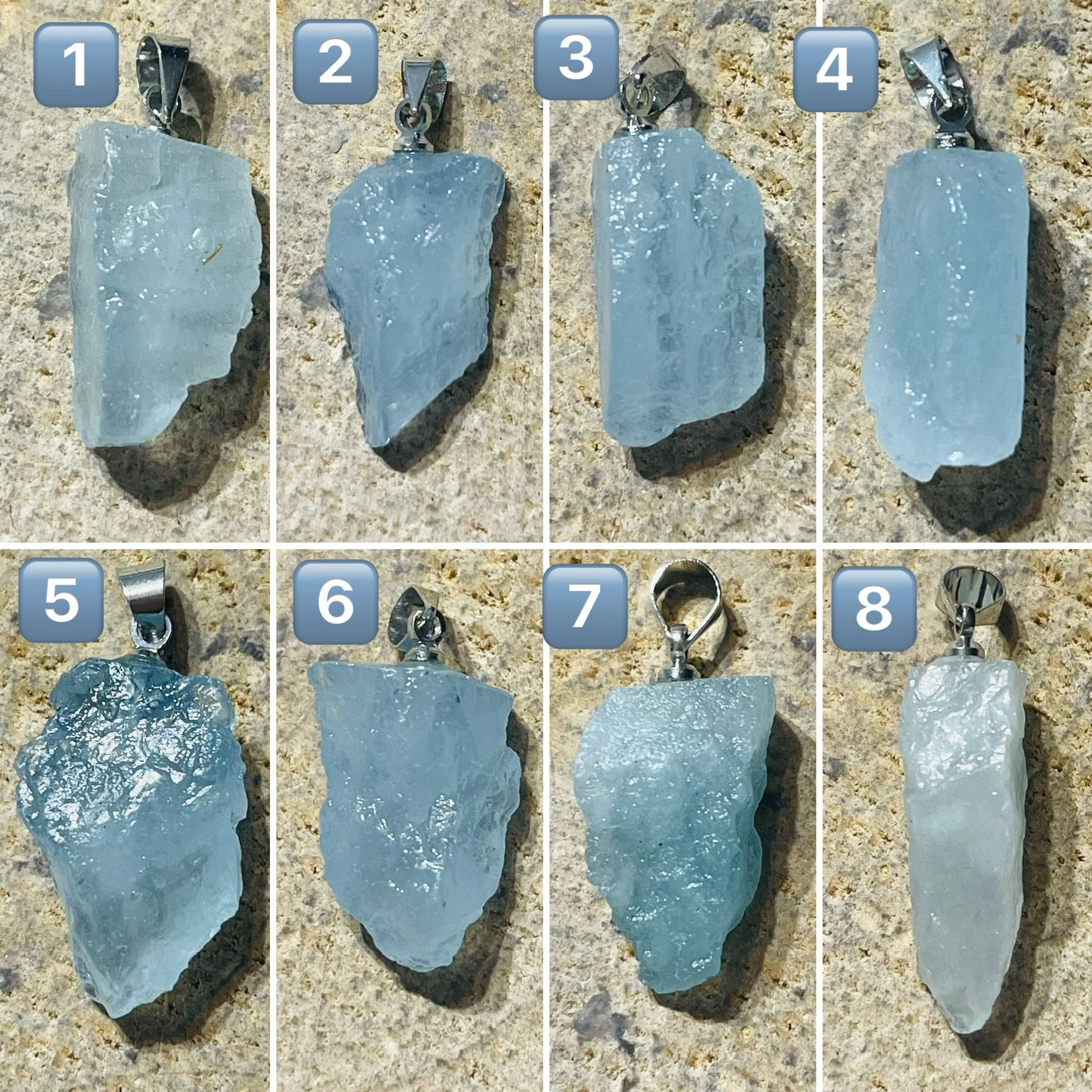 Pendentifs en pierre naturelle Aigue marine brute au choix (1) – Image 2