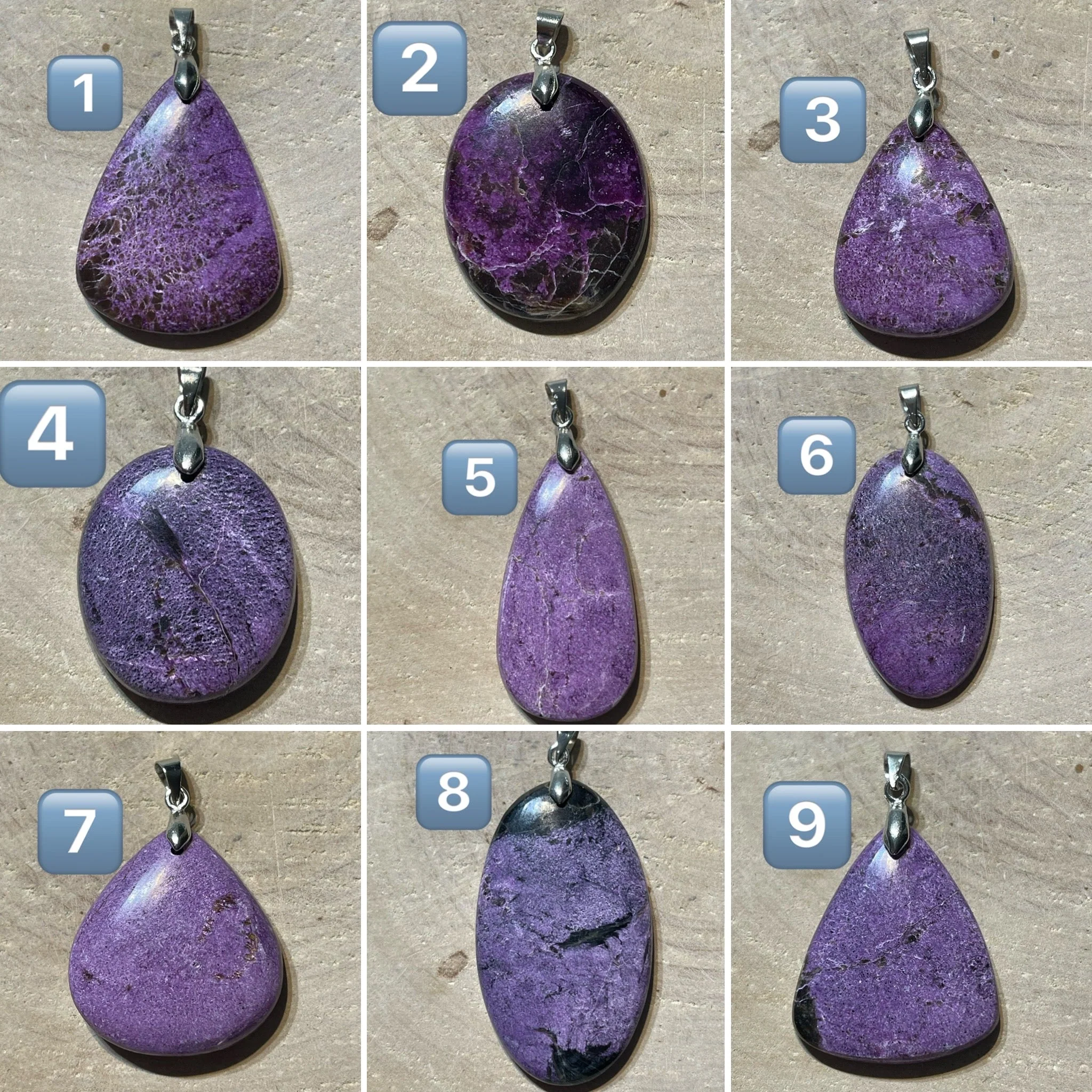 Pendentifs en Stichtite au choix (2)