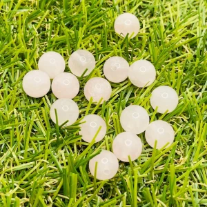 Perles naturelles en Quartz rose en 8 mm semi percées