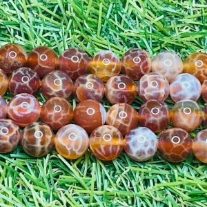 Perles naturelles en Agate de feu en 6 mm