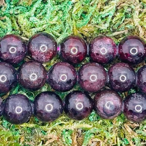 Perles en pierre naturelle en Grenat en 8 mm