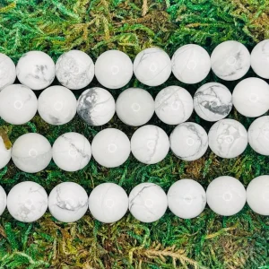 Perles en pierre naturelle en Howlite en 6 mm