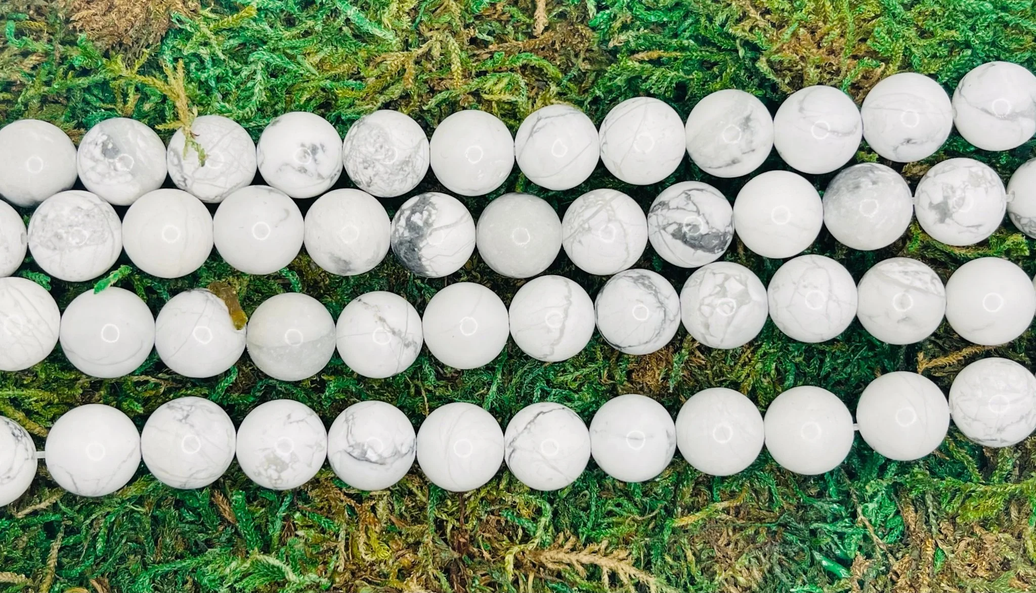 Perles en pierre naturelle en Howlite en 6 mm