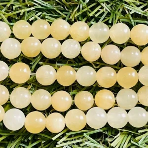 Perles en pierre naturelle en Jade Topaze en 8 mm