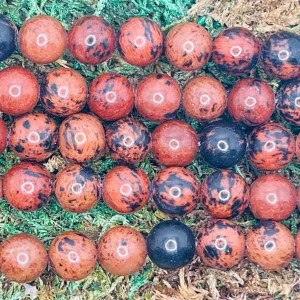 Perles en pierre naturelle en Obsidienne Acajou Mahogany en 4 mm