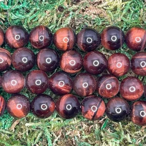 Perles naturelles en Oeil de Taureau en 10 mm