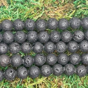 Perles naturelles en Pierre de Lave en 10 mm
