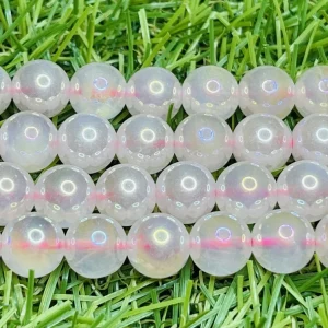 Perles naturelles en Quartz rose Aura en 6 mm