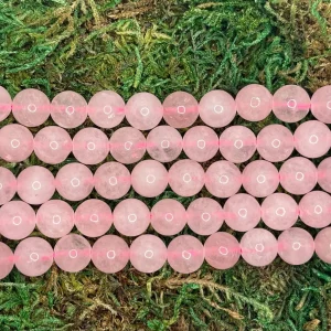 Perles naturelles en Quartz rose en 14 mm (lot de 5)