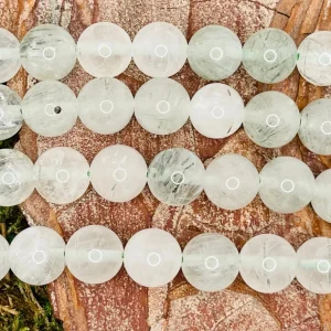 Perles naturelles en Quartz Rutile Vert en 8 mm