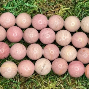 Perles naturelles en Rhodonite en 10 mm