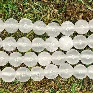 Perles naturelles en Sélénite du Maroc en 4 mm