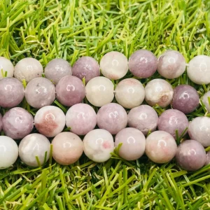 Perles naturelles en Tourmaline rose violette en 6 mm