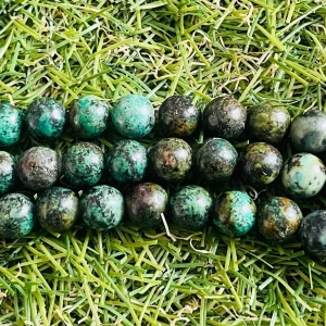 Perles naturelles en Turquoise Africaine en 10 mm