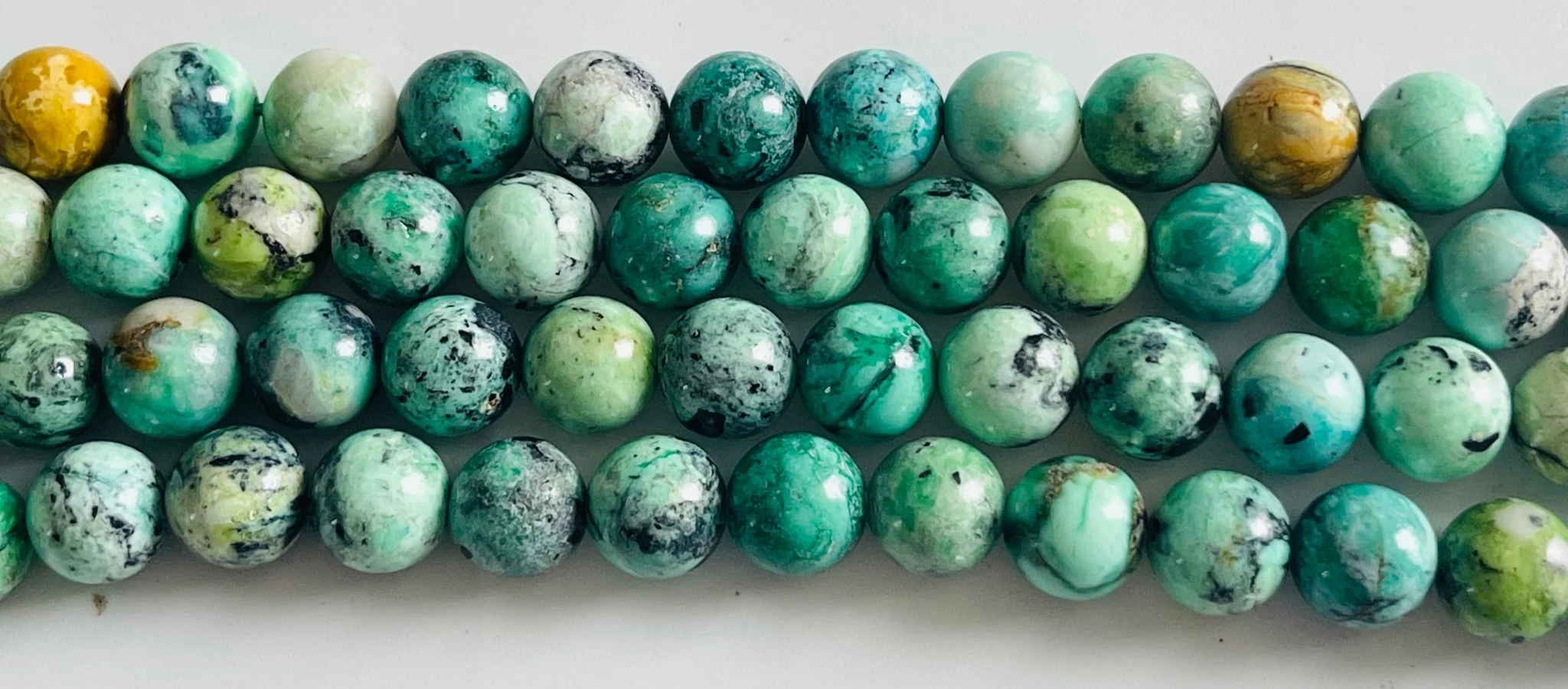 Perles naturelles en Variscite en 8 mm – Image 3