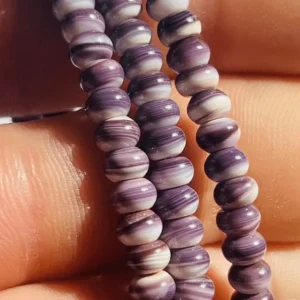 Perles naturelles en Wampum rondelles en 5 mm (lot de 10)